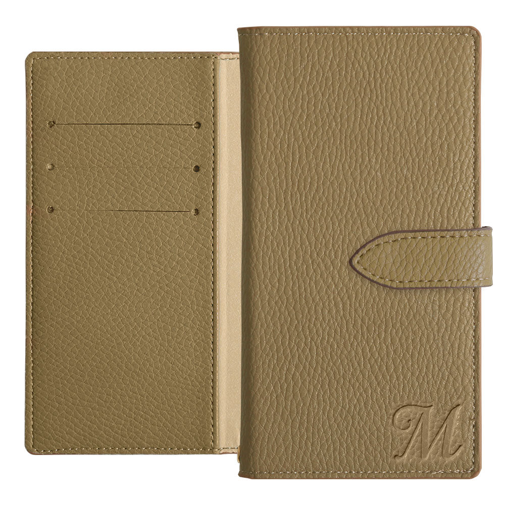 Vegan Leather Basic Initial Notebook Case (with Belt)