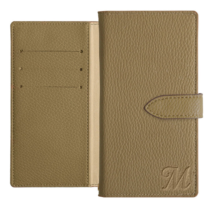 Vegan Leather Basic Initial Notebook Case (with Belt) AQUOS Series