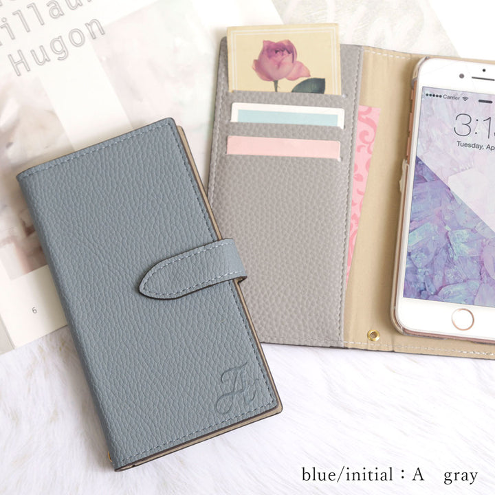 Vegan Leather Basic Initial Notebook Case (with Belt)