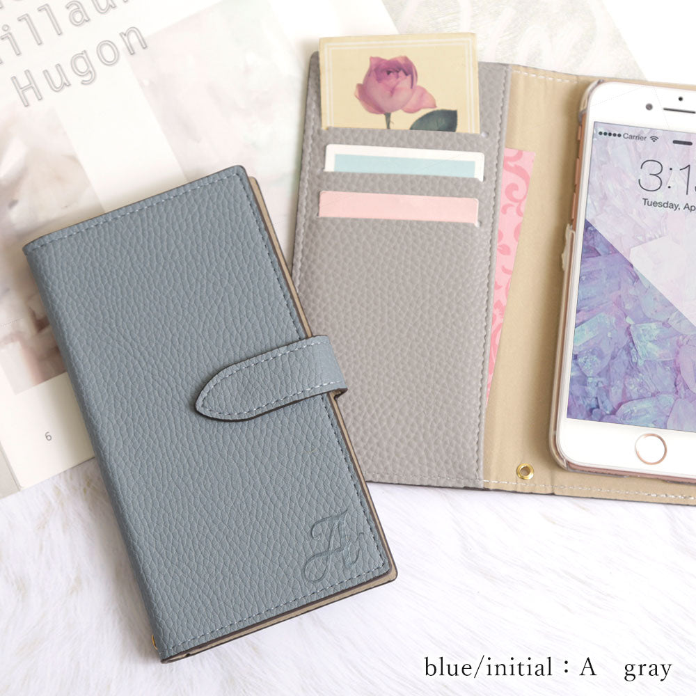 Vegan Leather Basic Initial Notebook Case (with Belt) AQUOS Series