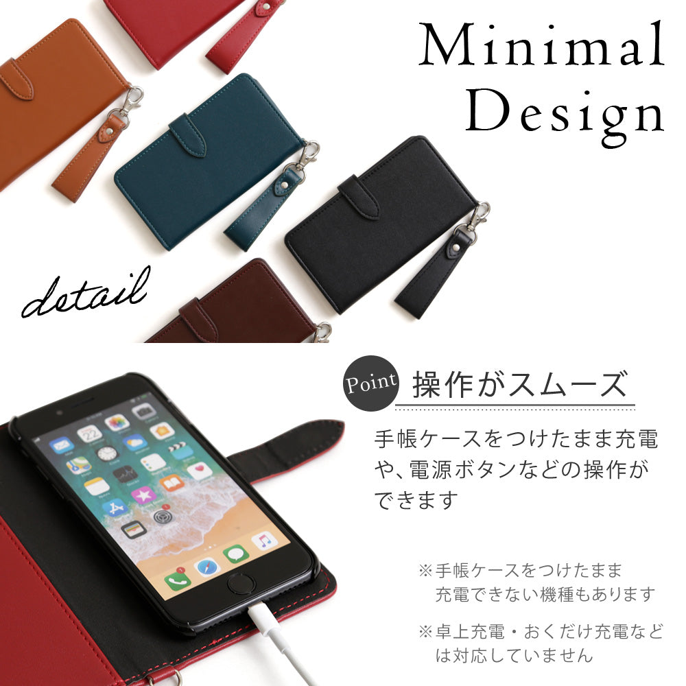 Vegan leather soft leather-style strap-attached wallet case for Galaxy series
