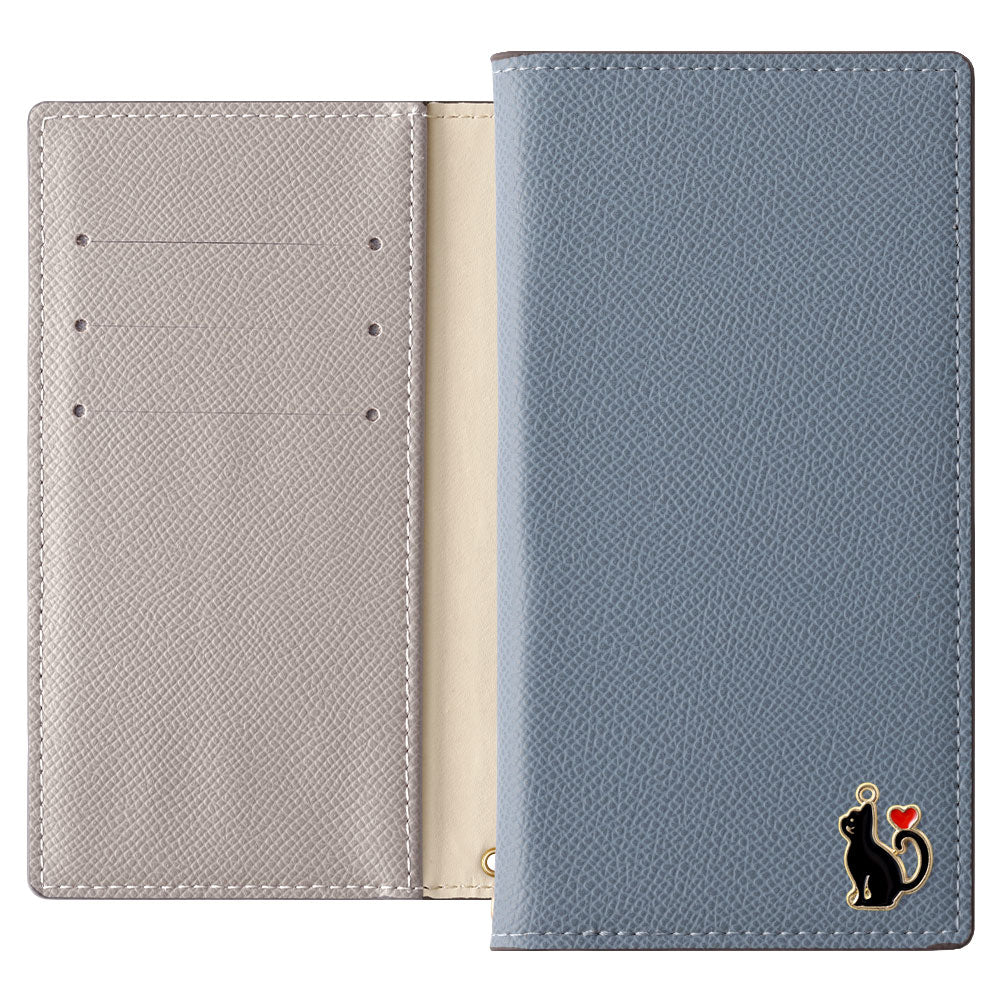 Vegan leather bicolor stand function heart cat deco notebook-style case AQUOS series