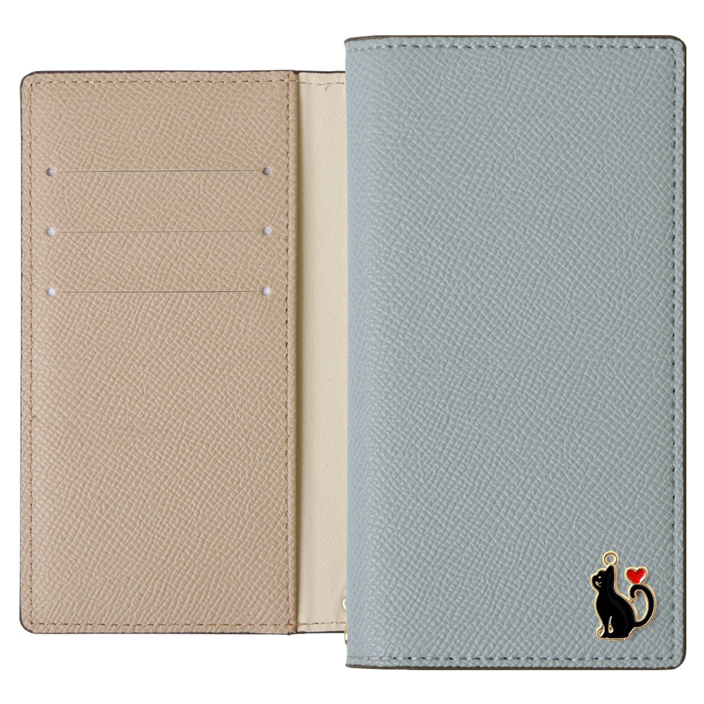 Vegan leather bicolor stand function heart cat deco notebook-style case AQUOS series