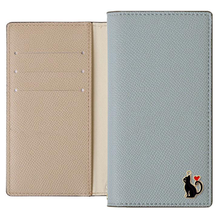 Vegan leather bicolor stand function heart cat deco notebook-style case AQUOS series