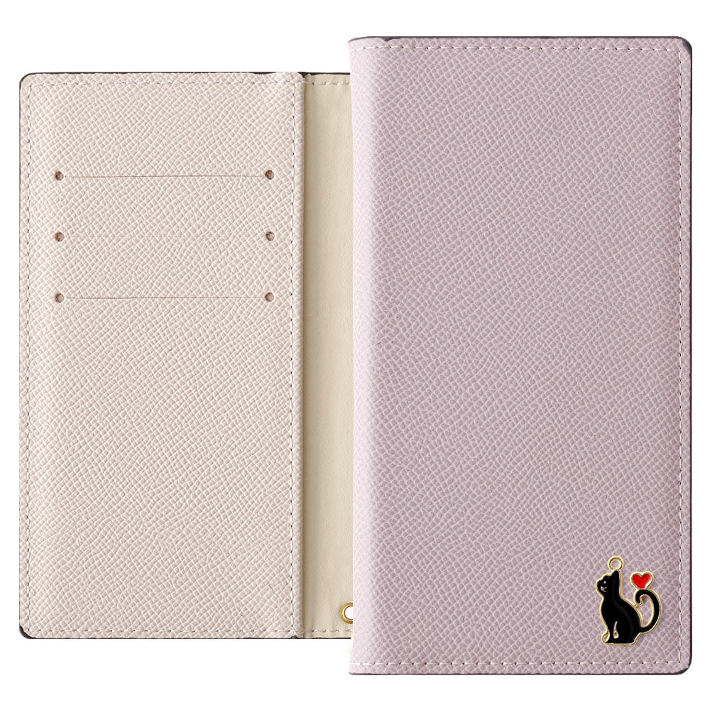 Vegan leather bicolor stand function heart cat deco notebook-style case AQUOS series
