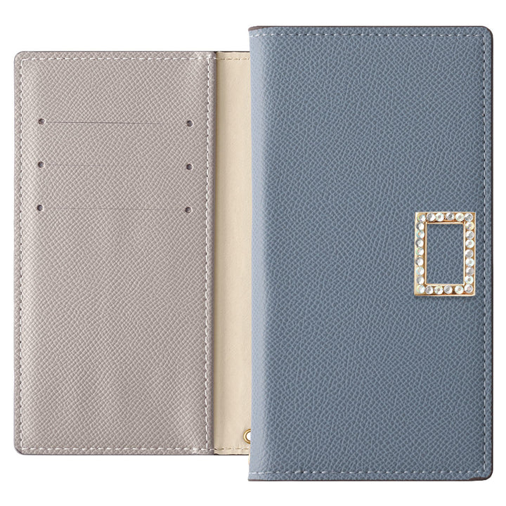 Vegan leather bicolor stand function stone square deco notebook-style case