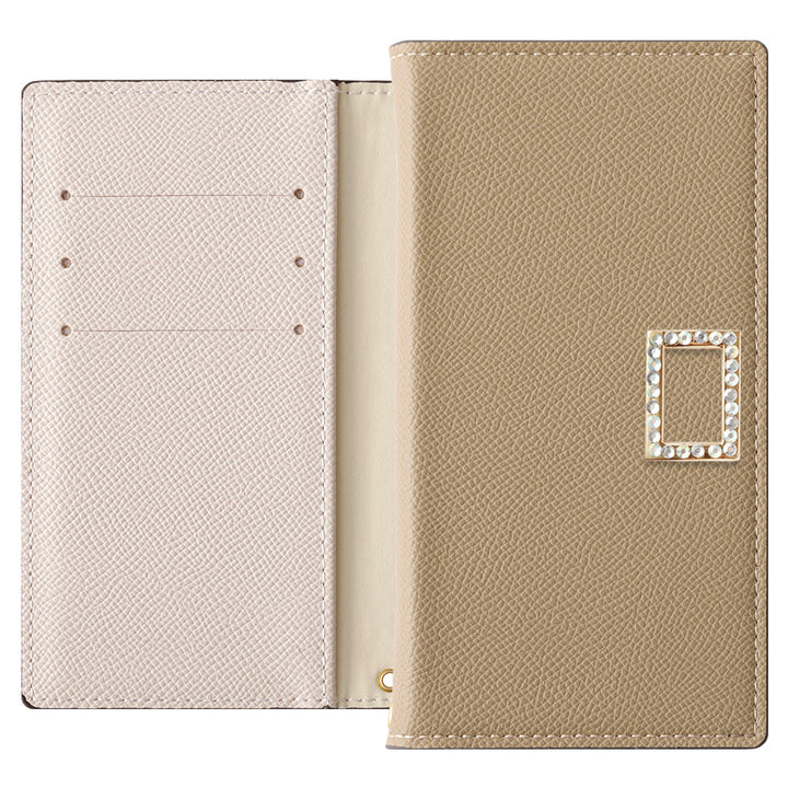 Vegan leather bicolor stand function stone square deco notebook-style case