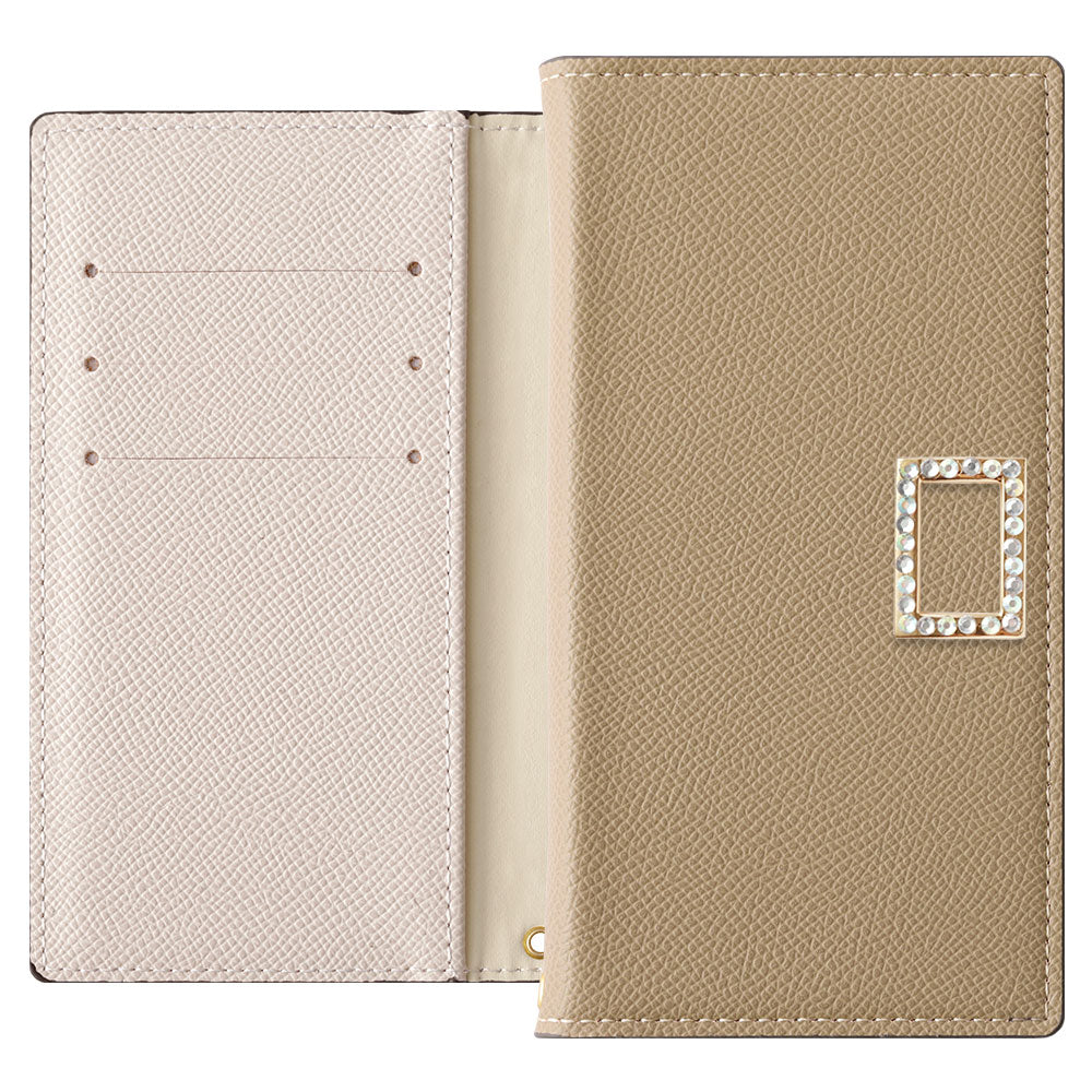 Vegan leather bicolor stand function stone square deco wallet case Galaxy series