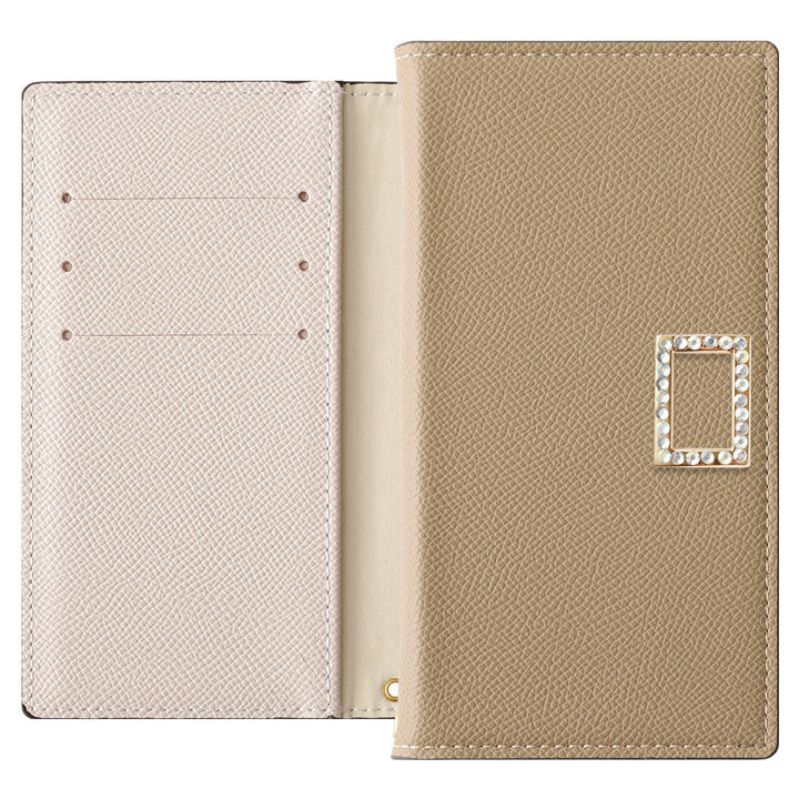 Vegan leather bicolor stand function stone square deco wallet case Galaxy series