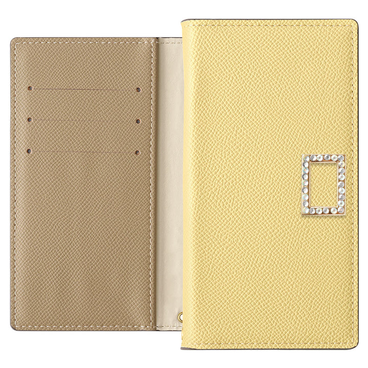 Vegan leather bicolor stand function stone square deco notebook-style case