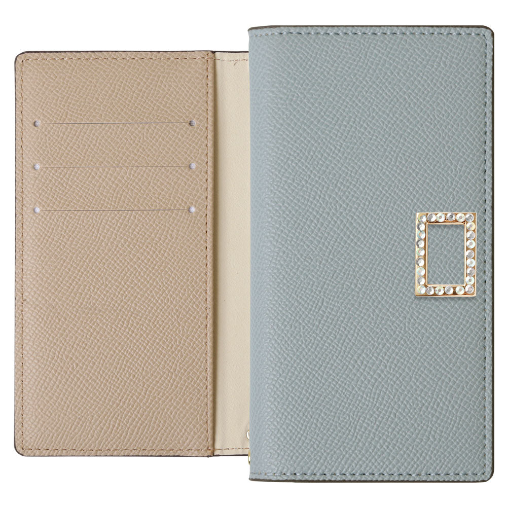 Vegan leather bicolor stand function stone square deco notebook-style case