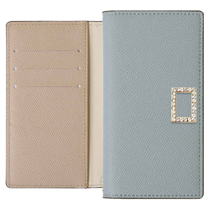 Vegan leather bicolor stand function stone square deco notebook-style case