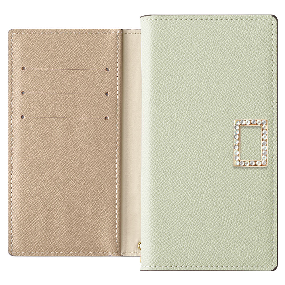 Vegan leather bicolor stand function stone square deco notebook-style case