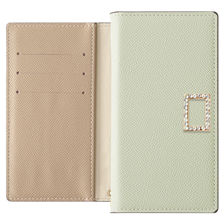 Vegan leather bicolor stand function stone square deco notebook-style case