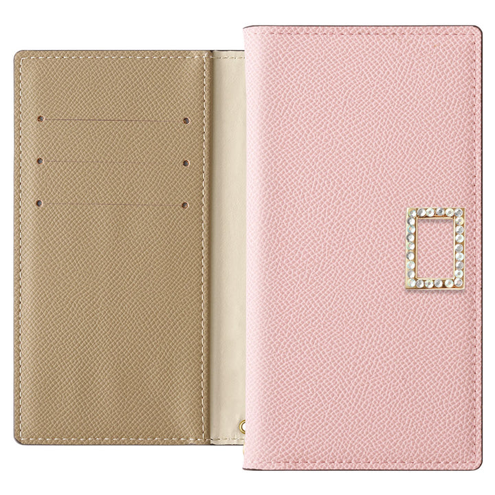 Vegan leather bicolor stand function stone square deco notebook-style case