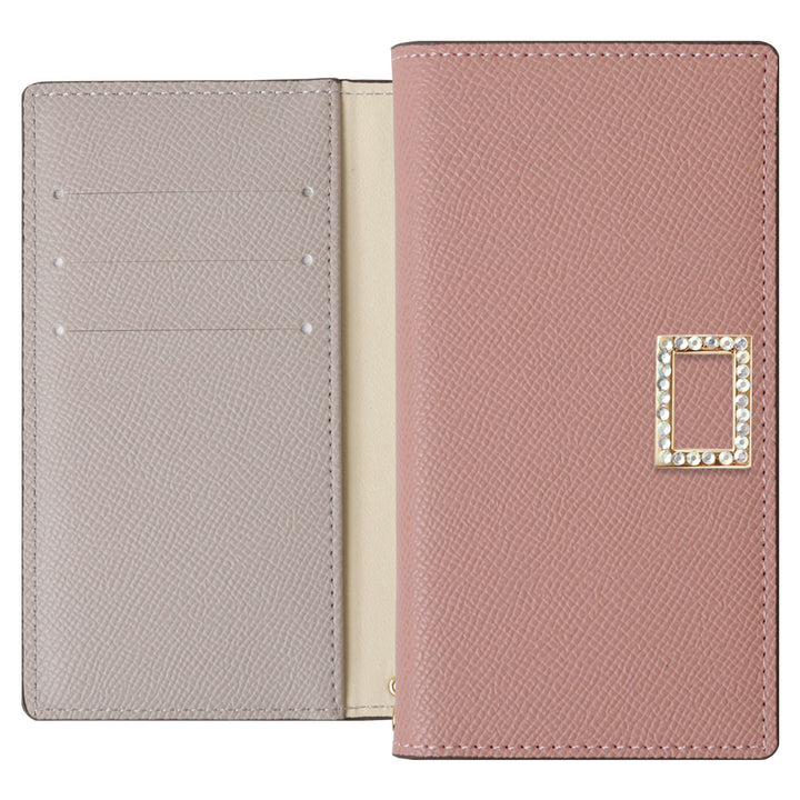 Vegan leather bicolor stand function stone square deco notebook-style case