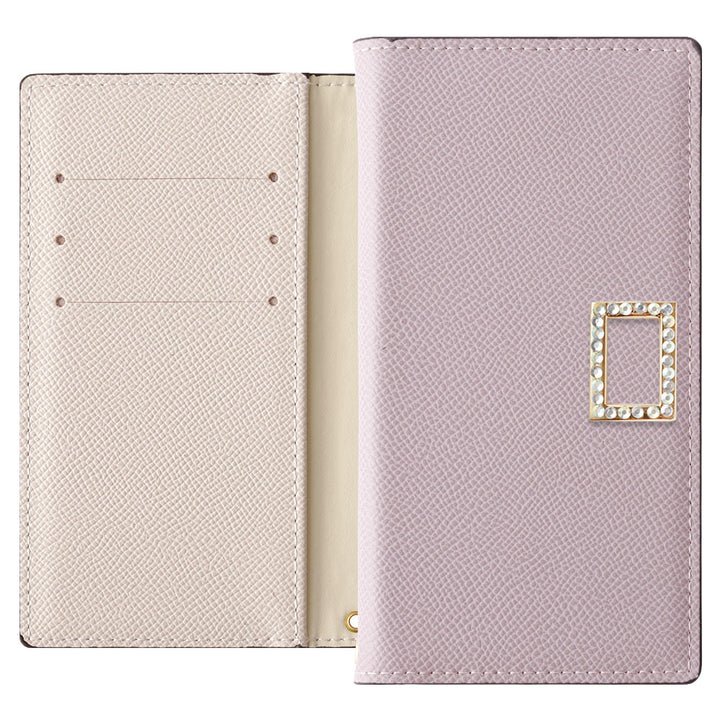 Vegan leather bicolor stand function stone square deco notebook-style case