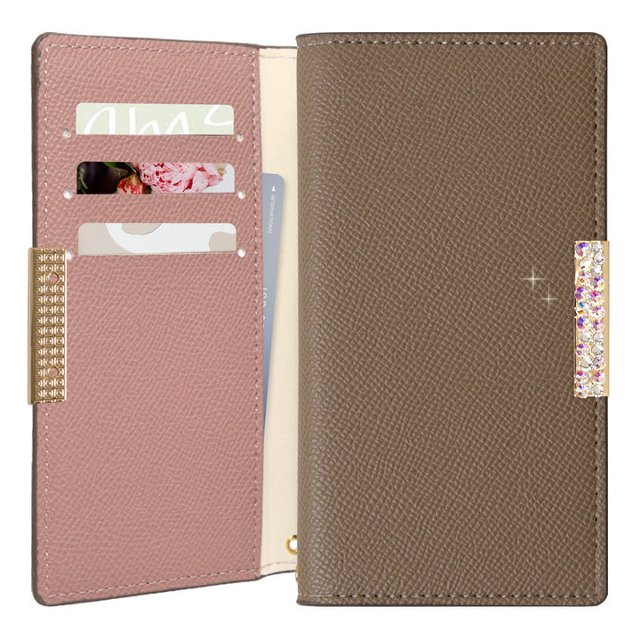 Vegan leather bicolor stand function stone frame deco wallet case for Google Pixel series