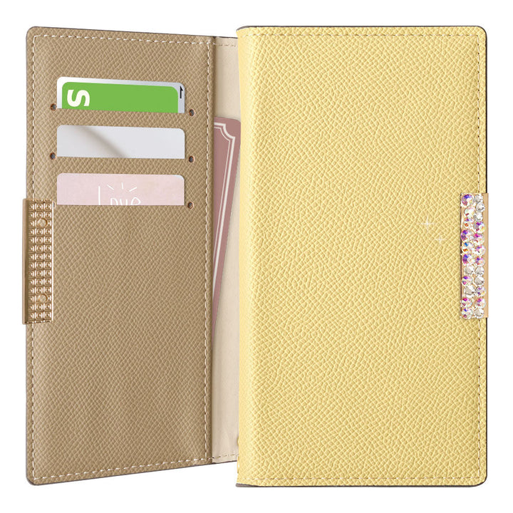 Vegan leather bicolor stand function stone frame deco wallet case for Google Pixel series