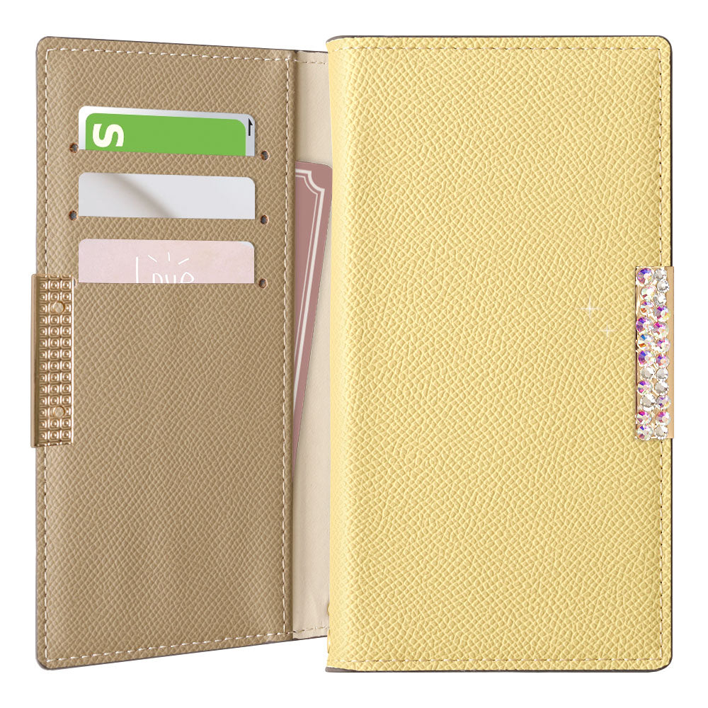 Vegan leather bicolor stand function stone frame deco folio case for iPhone series