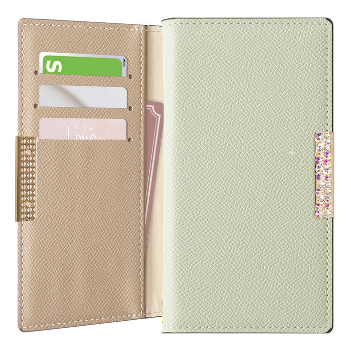 Vegan leather bicolor stand function stone frame deco wallet case for Google Pixel series