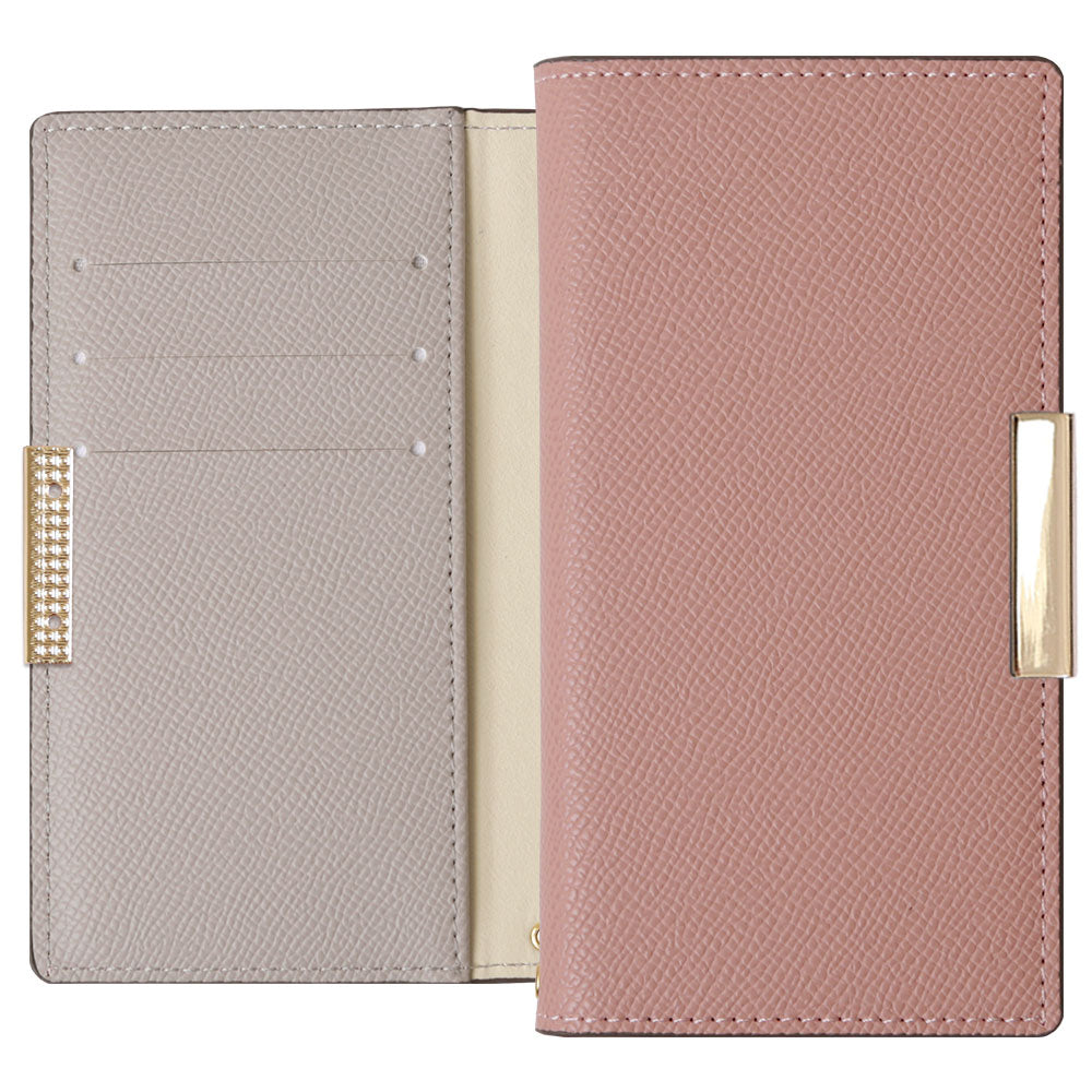 ヴィーガンレザー バイカラー スタンド機能 フレームデコ 手帳型ケース