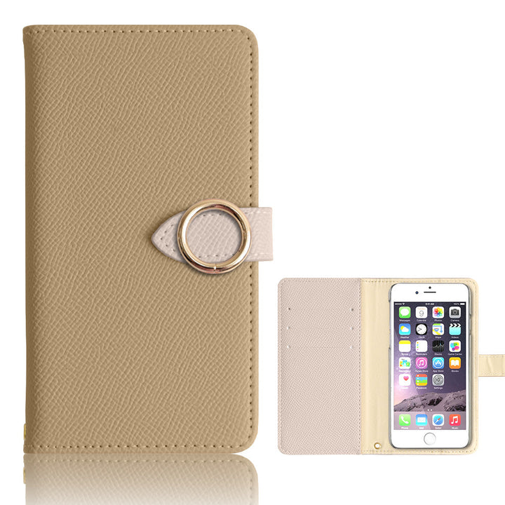 Vegan leather bicolor gold ring stand function wallet case (with belt) Galaxy series