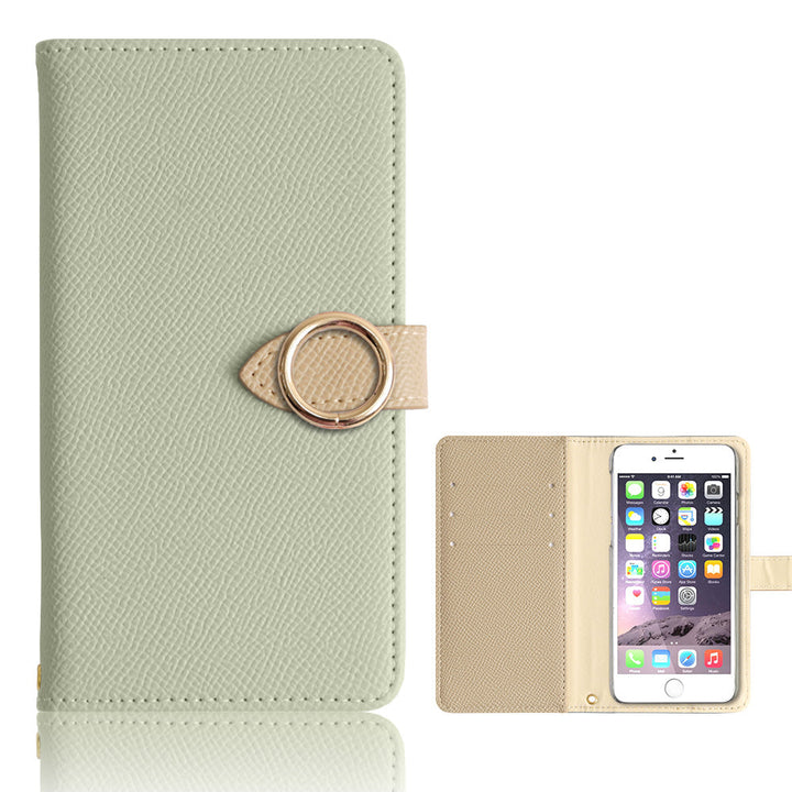 Vegan Leather Bicolor Gold Ring Stand Function Wallet Case (with Belt) AQUOS Series