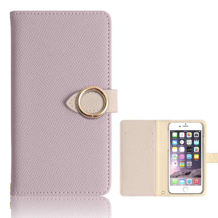 Vegan leather bicolor gold ring stand function wallet case (with belt) Galaxy series