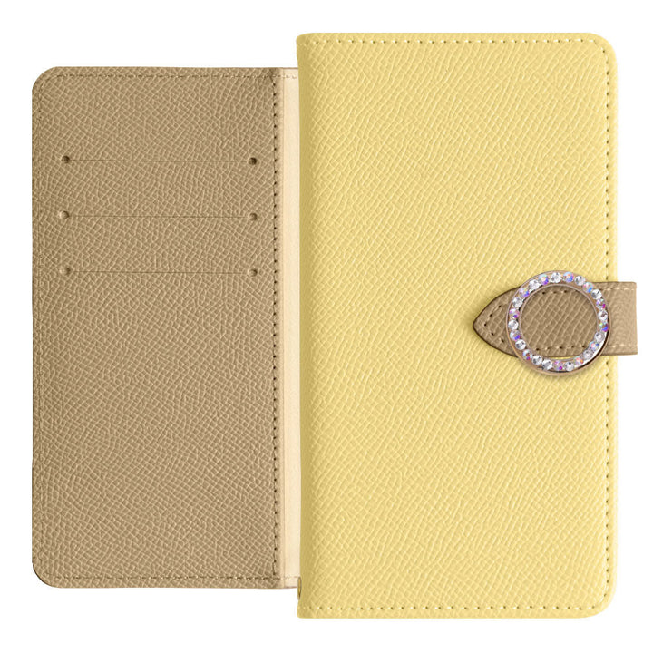 Vegan Leather Bicolor Round Stone Stand Function Notebook Case (with Belt) AQUOS Series