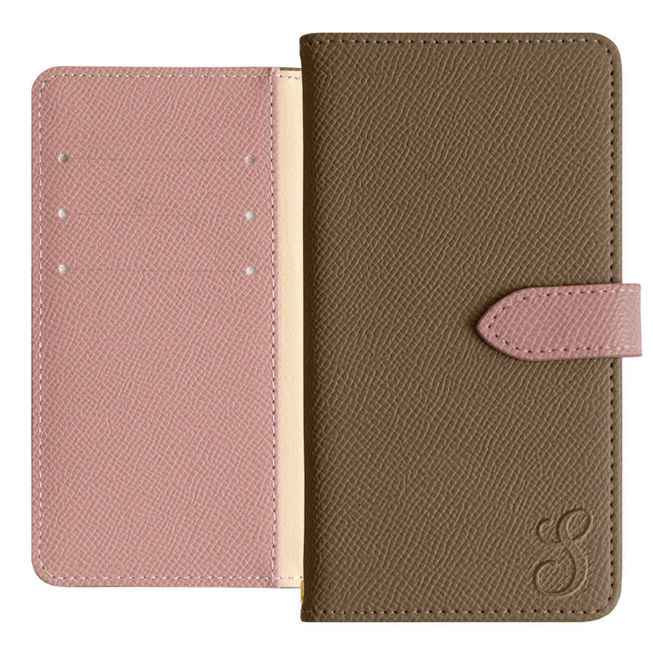 Vegan Leather Bicolor Initial Notebook Case (with Belt) AQUOS Series