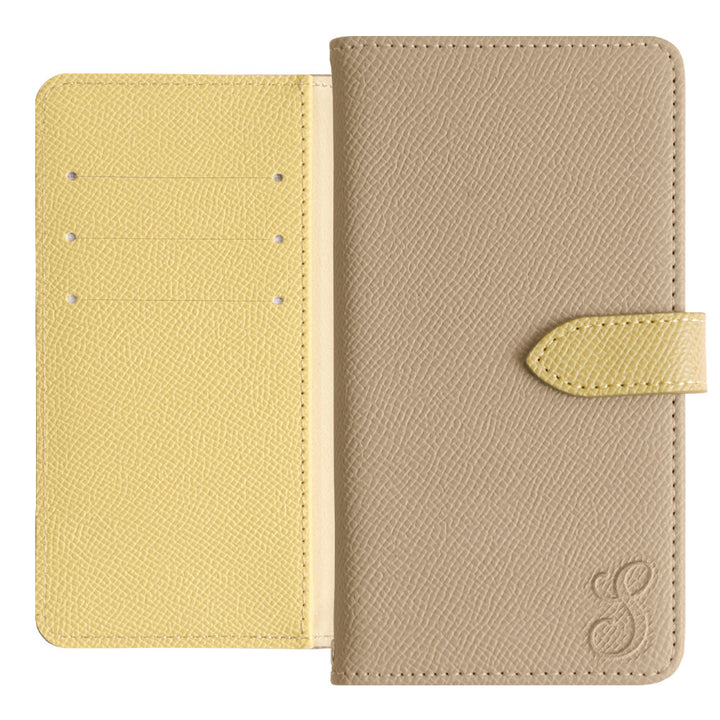 Étui portefeuille à initiales bicolore en cuir végan (avec ceinture)