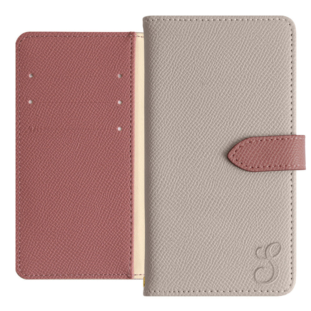 Étui portefeuille à initiales bicolore en cuir végan (avec ceinture)