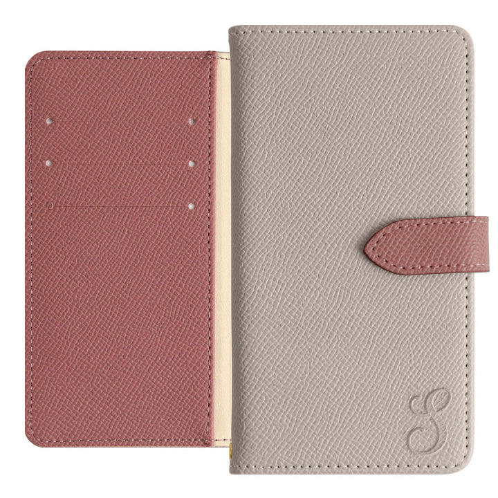 Étui portefeuille à initiales bicolore en cuir végan (avec ceinture)