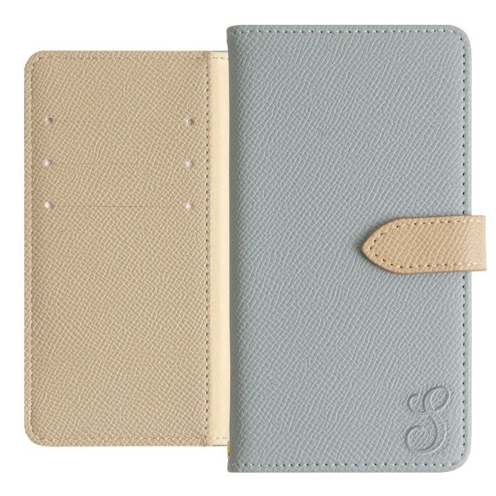 Vegan Leather Bicolor Initial Notebook Case (with Belt) AQUOS Series