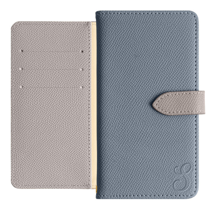 Vegan Leather Bicolor Initial Notebook Case (with Belt) AQUOS Series