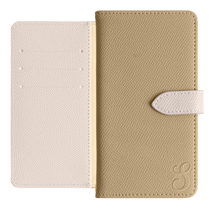 Vegan Leather Bicolor Initial Notebook Case (with Belt) AQUOS Series