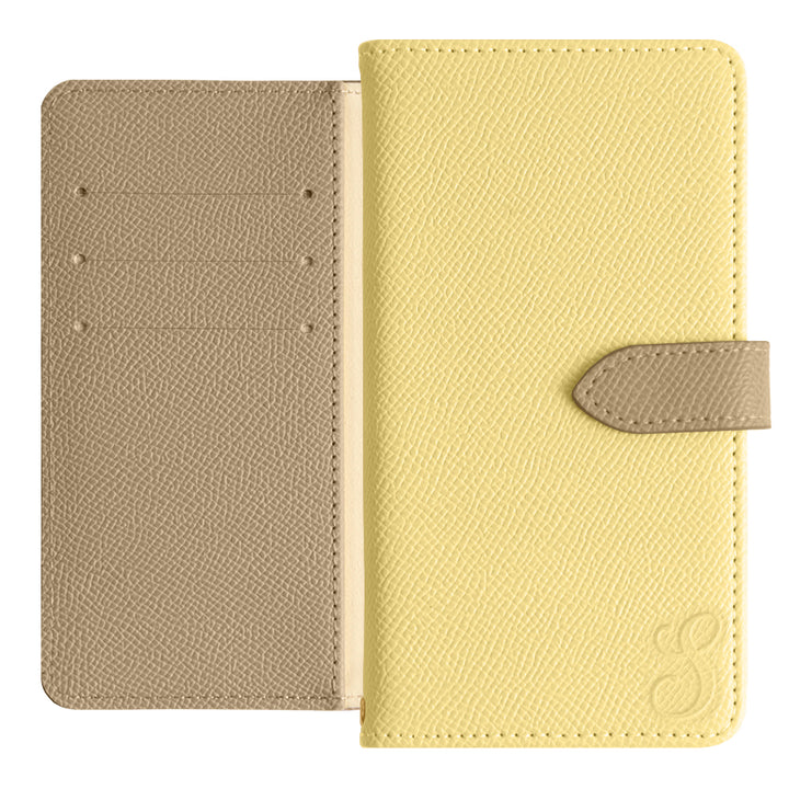 Étui portefeuille à initiales bicolore en cuir végan (avec ceinture)