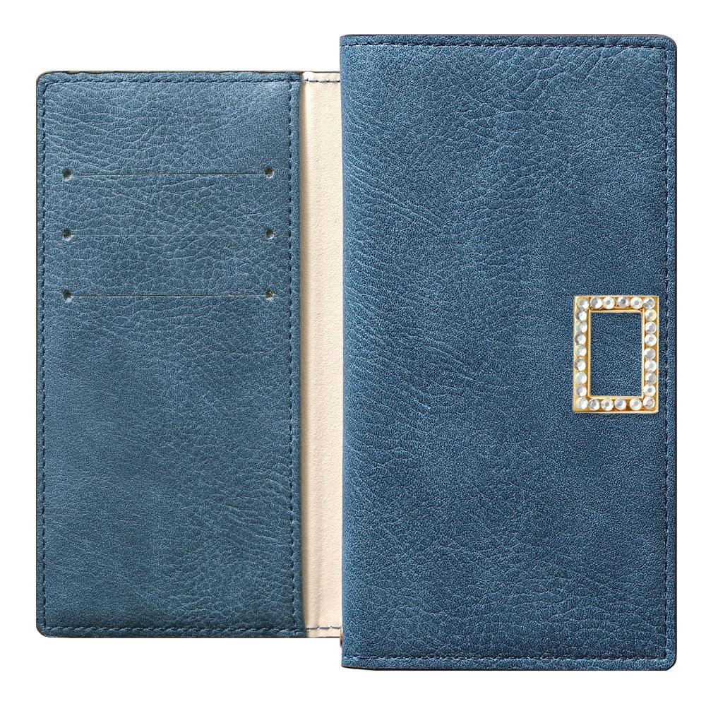 Vegan leather smoky color stand function stone square deco notebook-style case AQUOS series