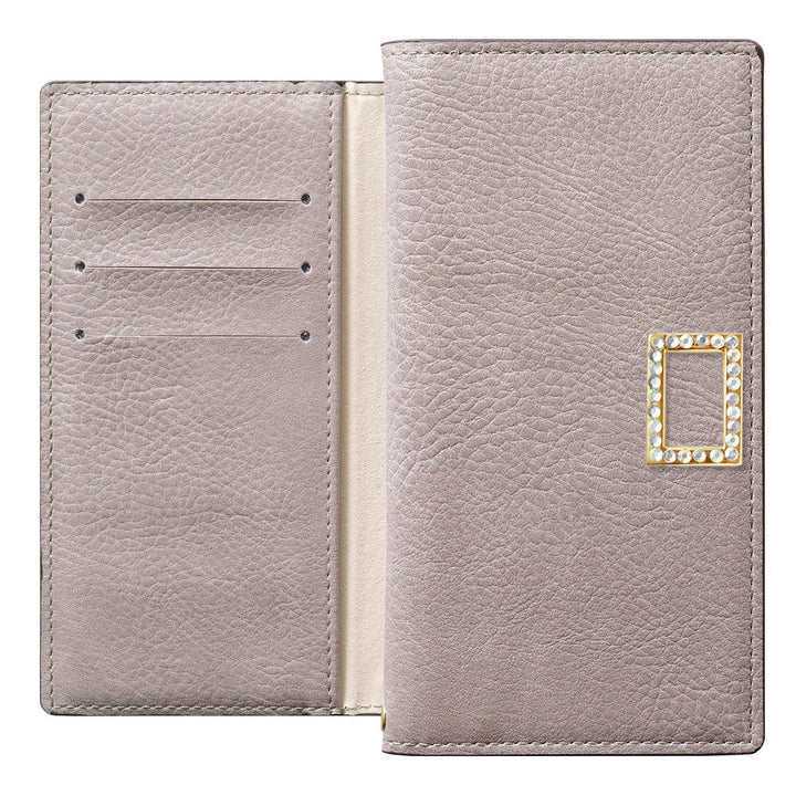 Vegan leather smoky color stand function stone square deco notebook-style case AQUOS series