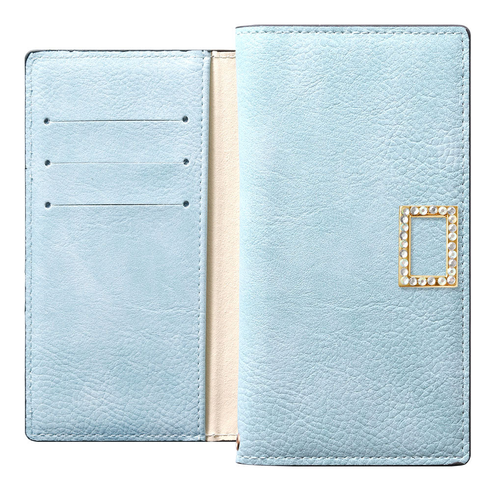 Vegan leather smoky color stand function stone square deco notebook-style case AQUOS series