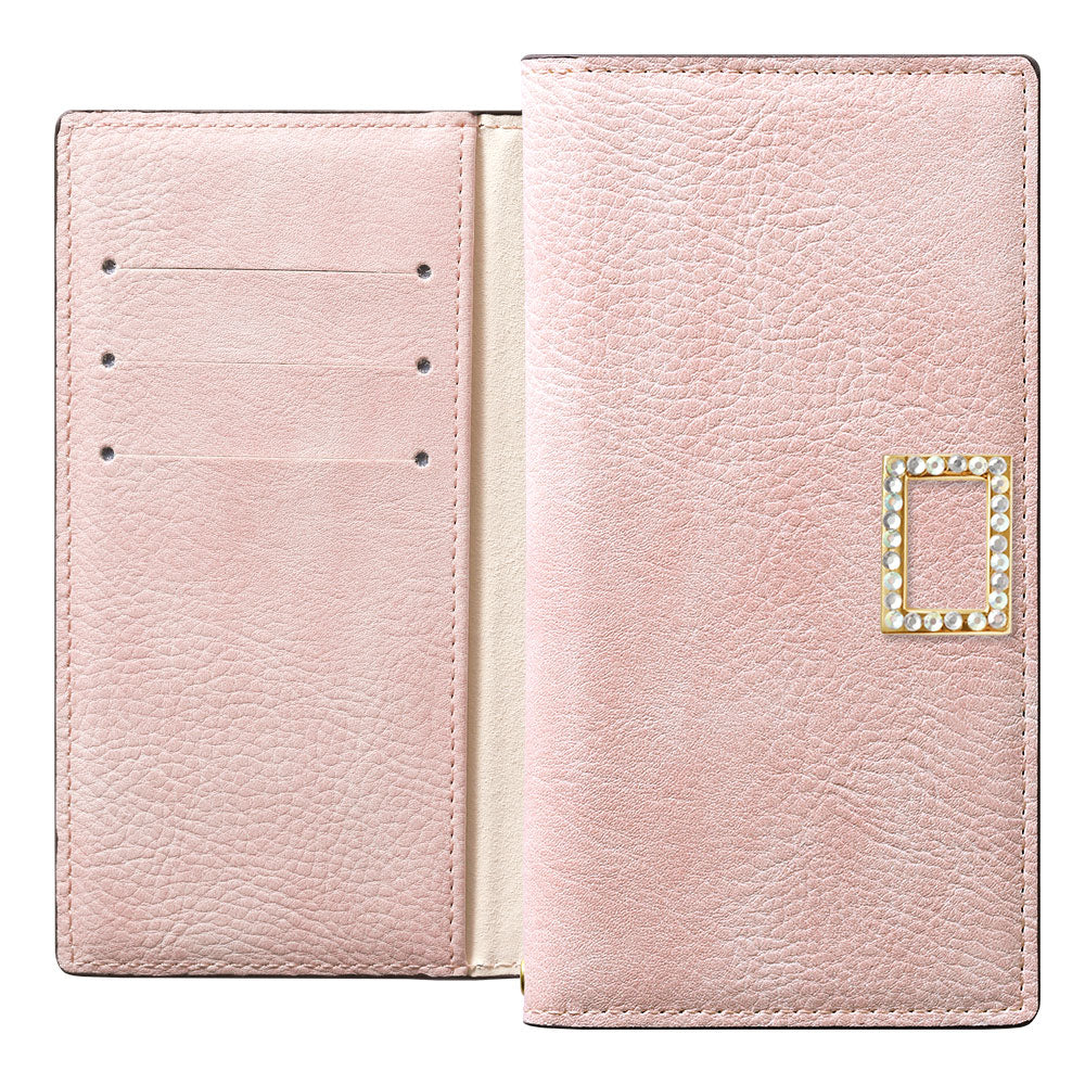 Vegan leather smoky color stand function stone square deco notebook-style case AQUOS series