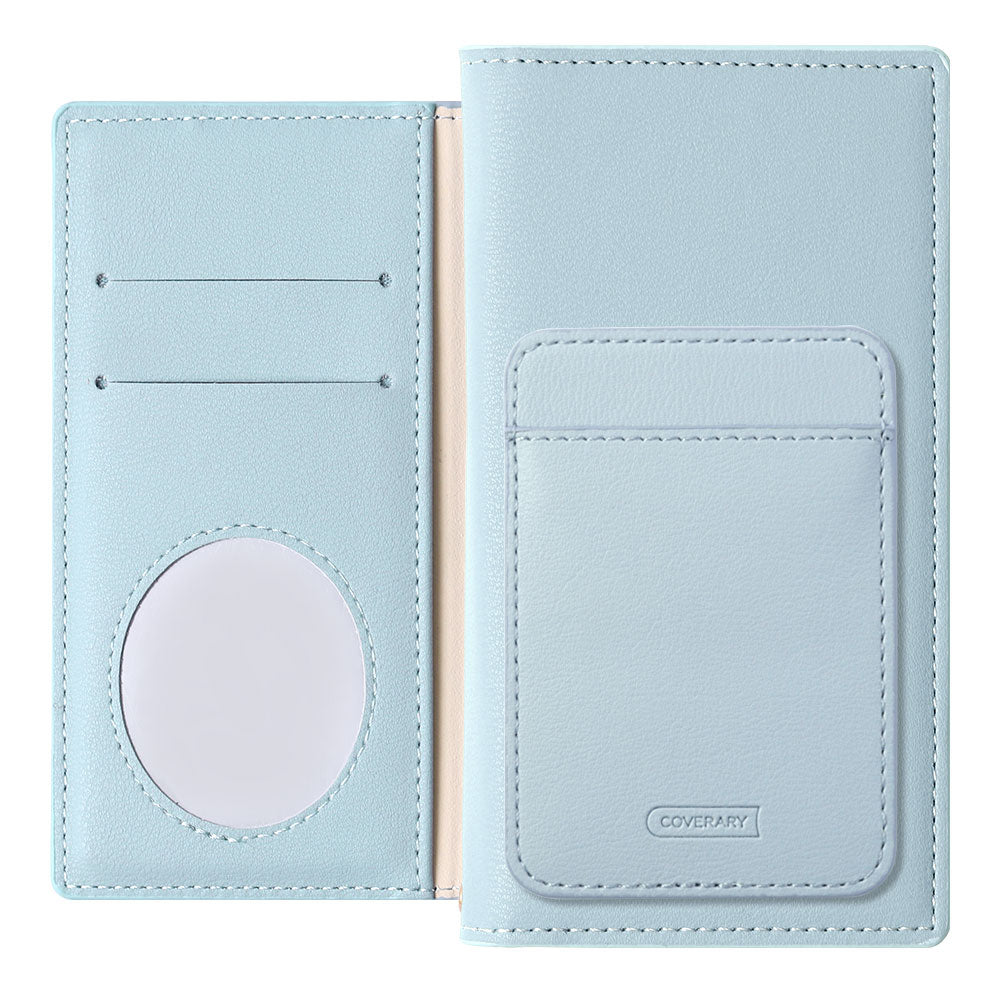 Vegan leather muted pastel vertical/horizontal selectable card pocket notebook-style case AQUOS series