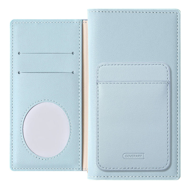 Vegan leather muted pastel vertical/horizontal selectable card pocket notebook-style case AQUOS series