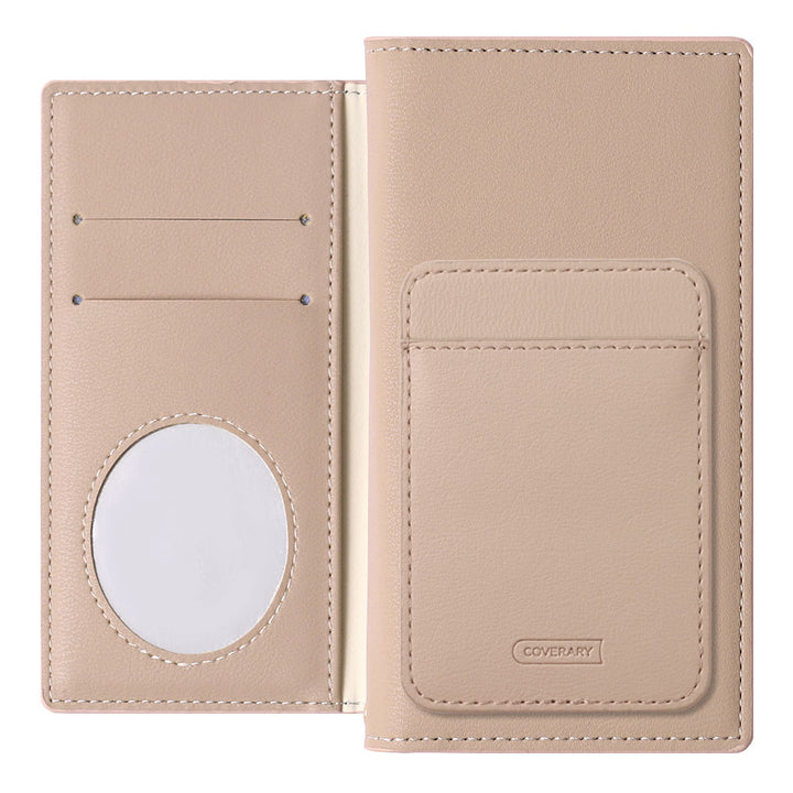 ヴィーガンレザー くすみパステル 縦・横選べるカードポケット付き 手帳型ケース