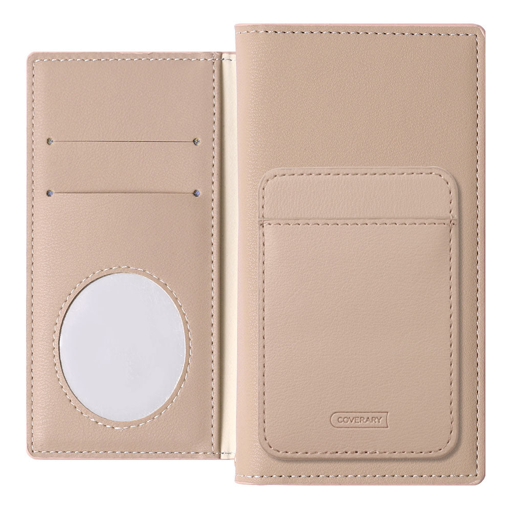 Vegan leather muted pastel vertical/horizontal selectable card pocket notebook-style case for iPhone series