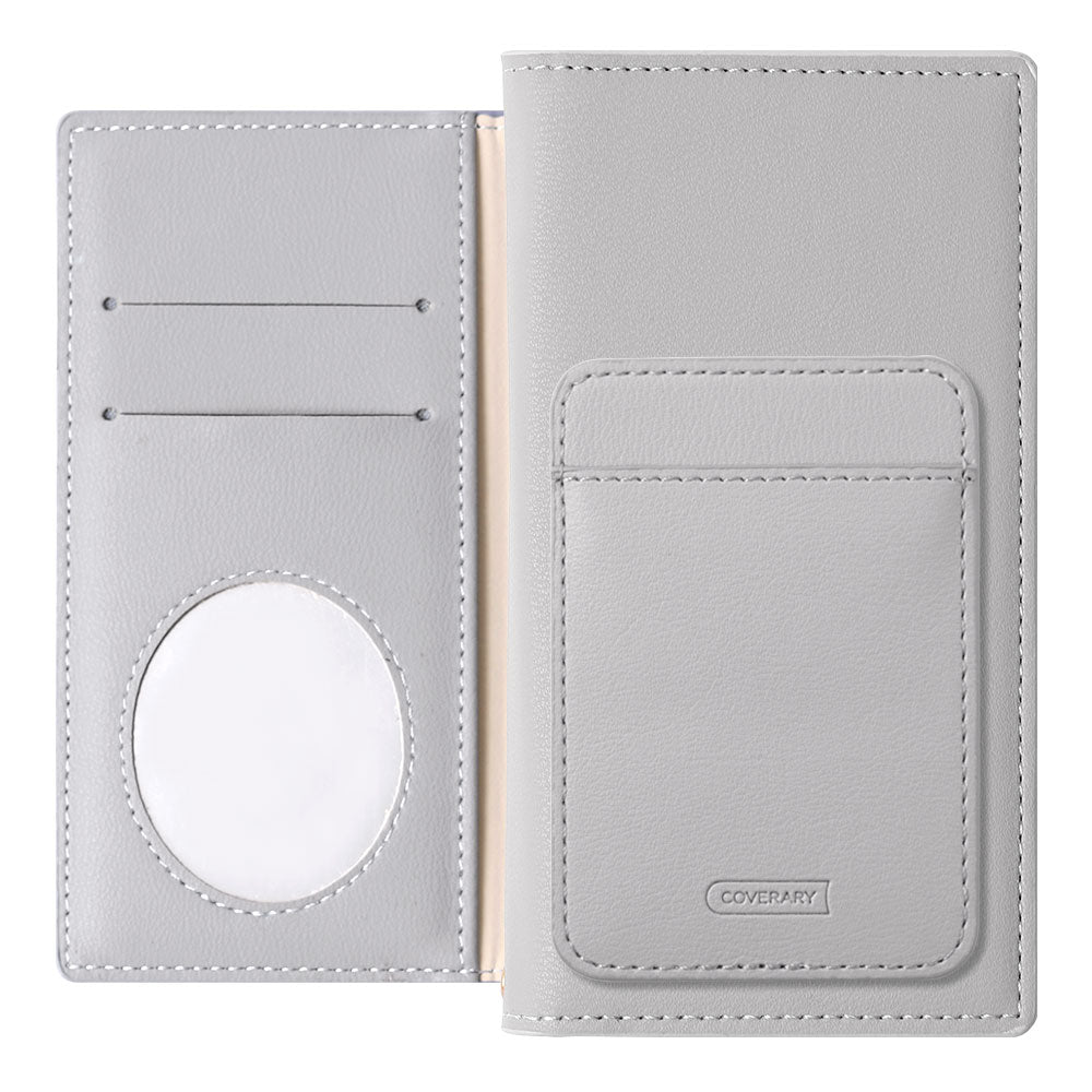 Vegan leather muted pastel vertical/horizontal selectable card pocket notebook-style case AQUOS series