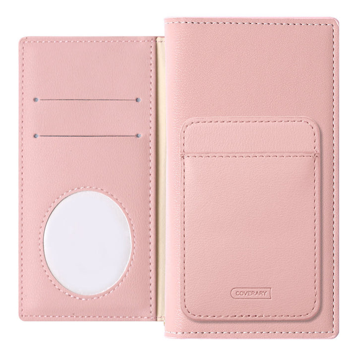 Vegan leather muted pastel vertical/horizontal selectable card pocket notebook-style case AQUOS series