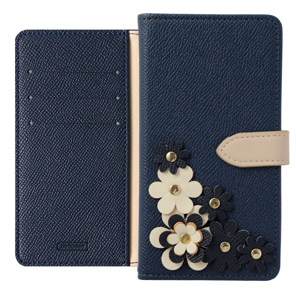 Étui portefeuille à motif floral bicolore en cuir végan avec fonction support et ceinture (avec ceinture) pour la série Google Pixel