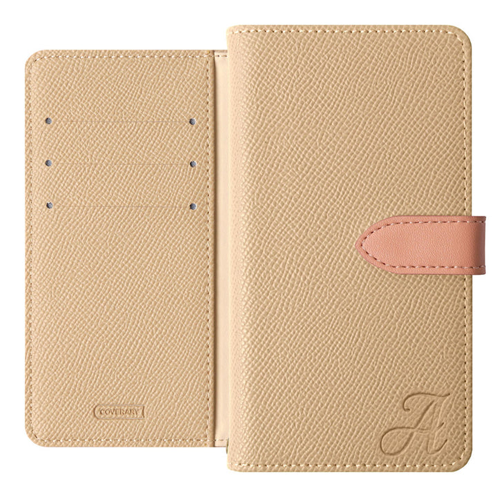 Étui portefeuille à initiales avec ceinture en cuir végan bicolore et fonction support (avec ceinture)